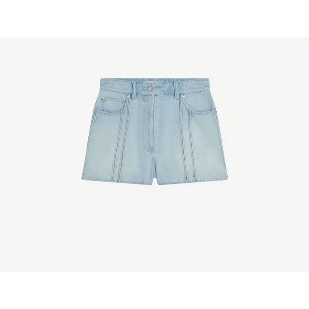 IRO Paris Ranou Denim Shorts Womens Light Blue 100% Cotton Size 27